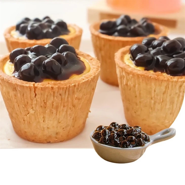 Black Tapioca Pearls For Bubble Tea Milk Tea Powder factory